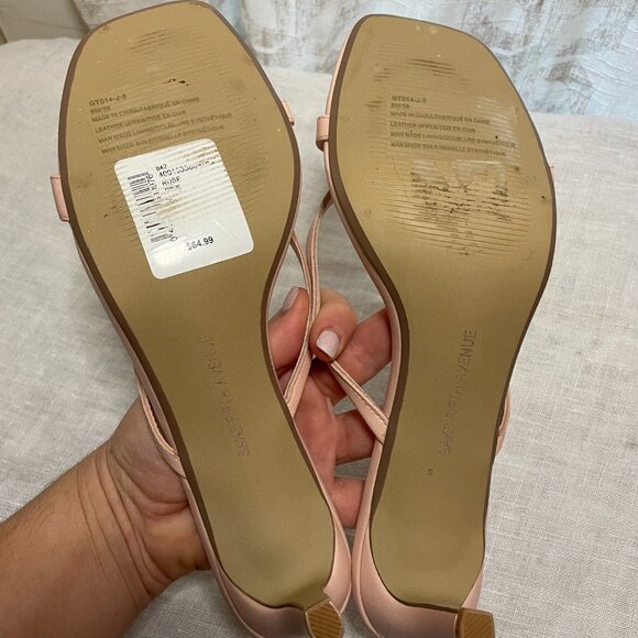 Light Pink Saks Fifth Avenue Strappy Mules - Picture 2 of 5
